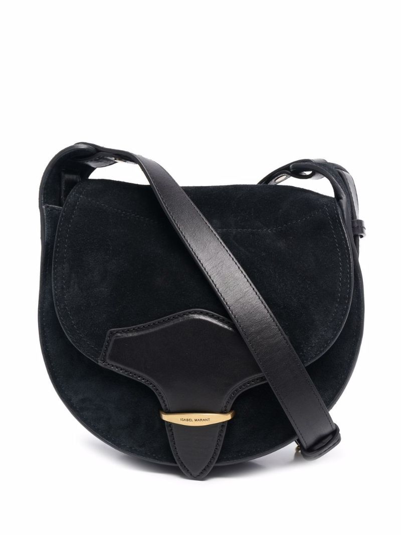Black Botsy Suede Satchel Bag
