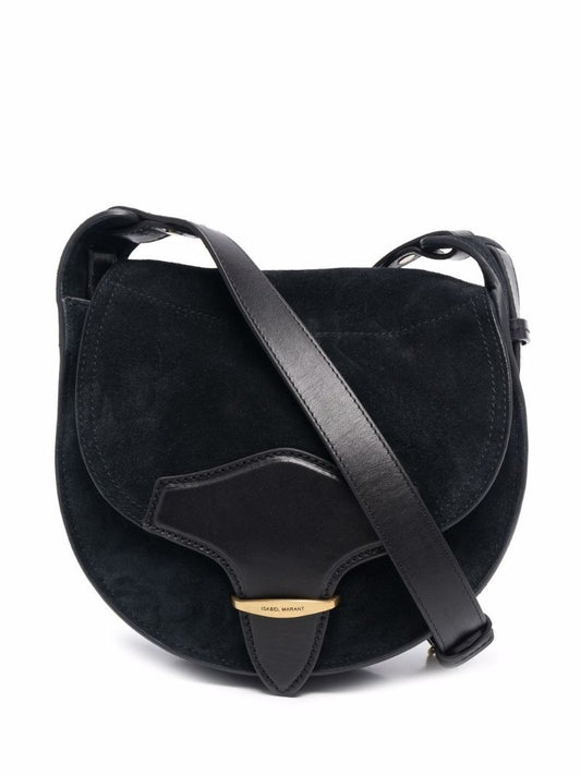 Black Botsy Suede Satchel Bag