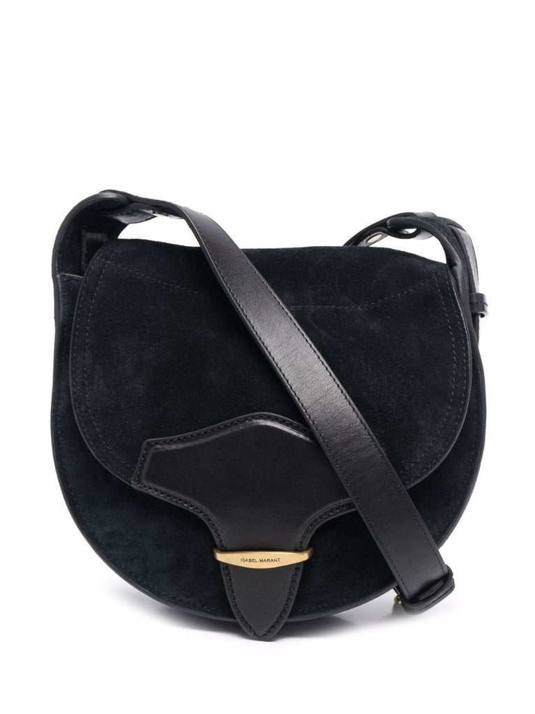 Black Botsy Suede Satchel Bag