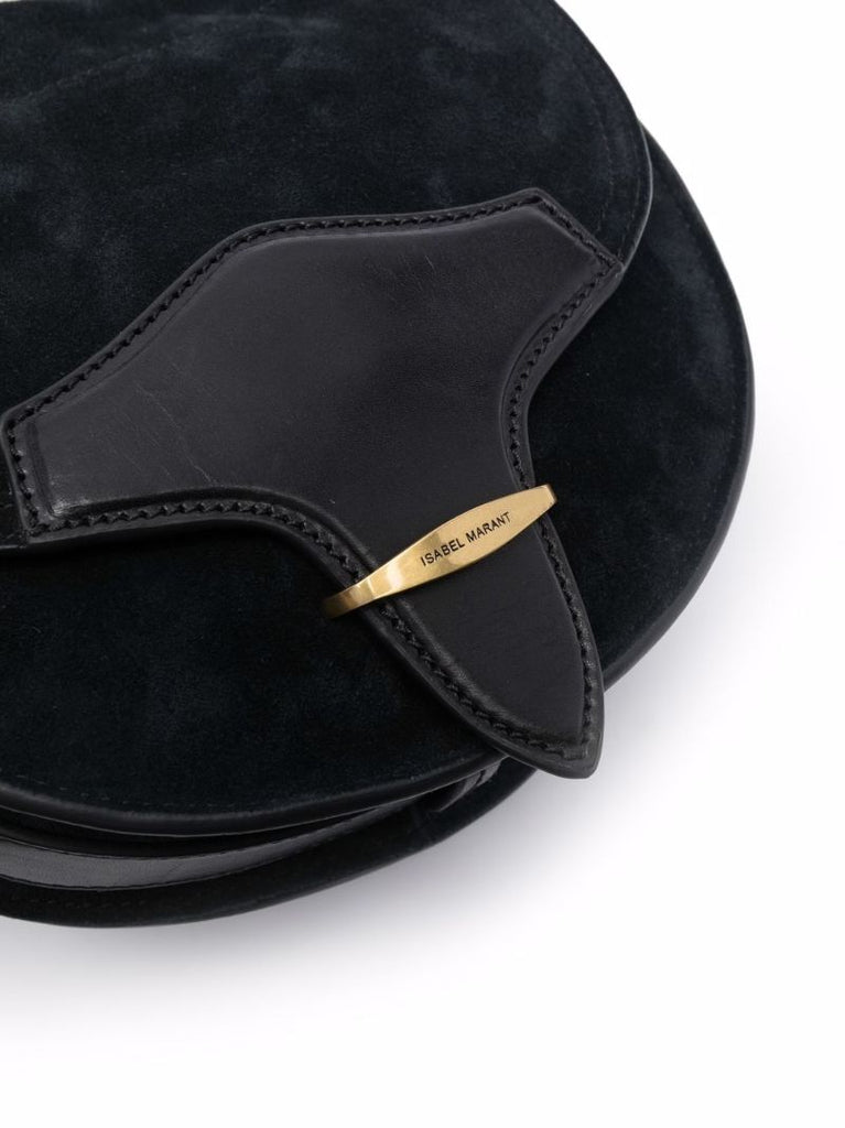 Black Botsy Suede Satchel Bag