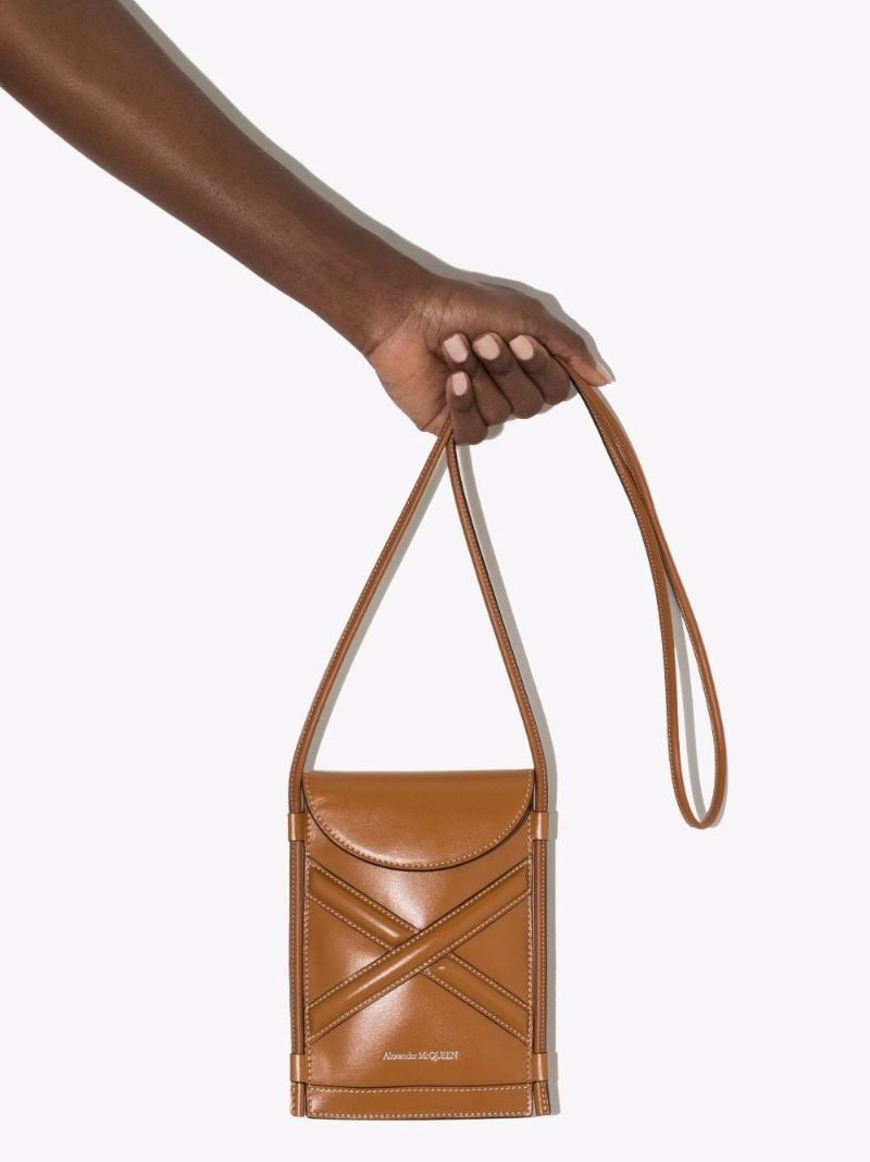 Brown the Curve Micro Leather Cross Body Bag