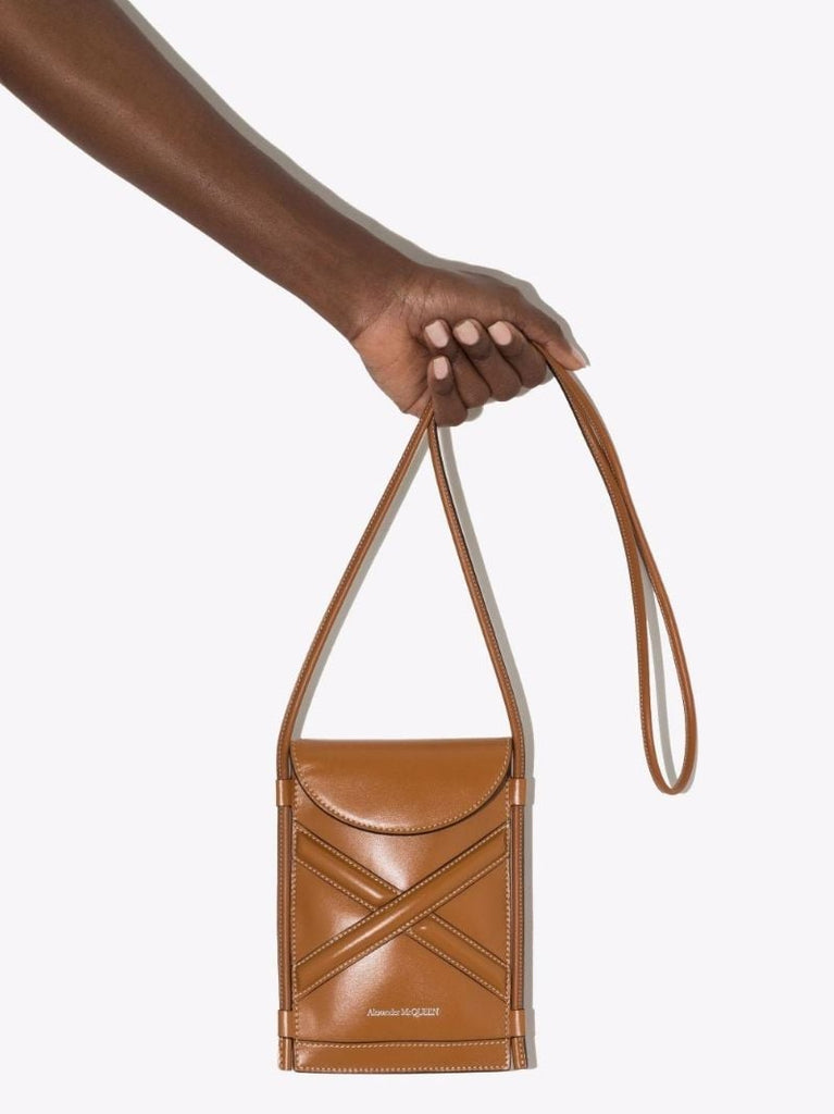 Brown the Curve Micro Leather Cross Body Bag