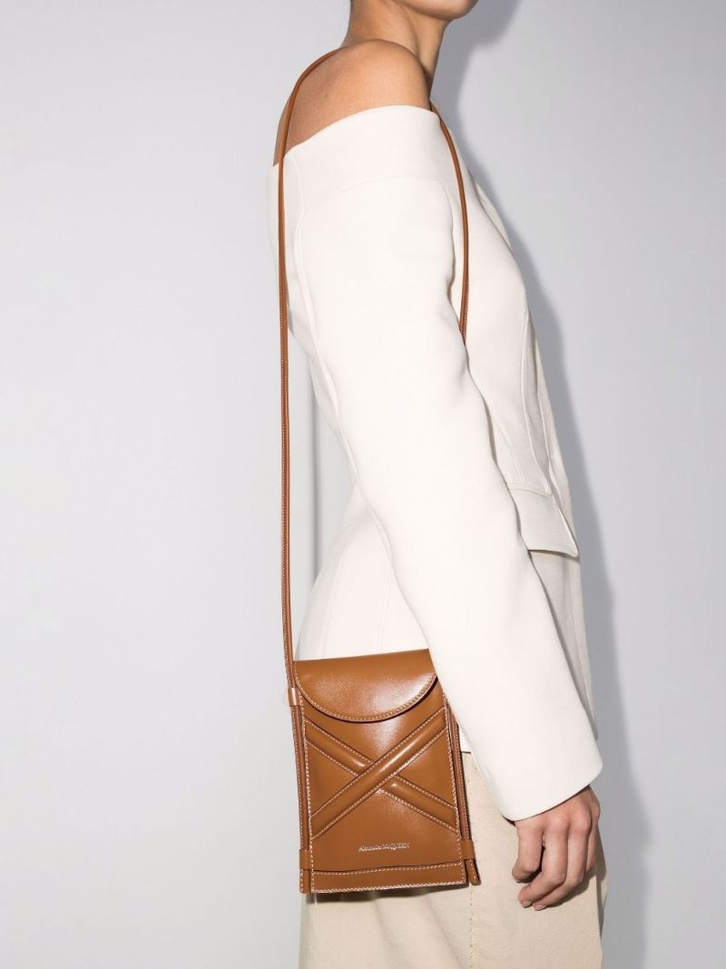 Brown the Curve Micro Leather Cross Body Bag