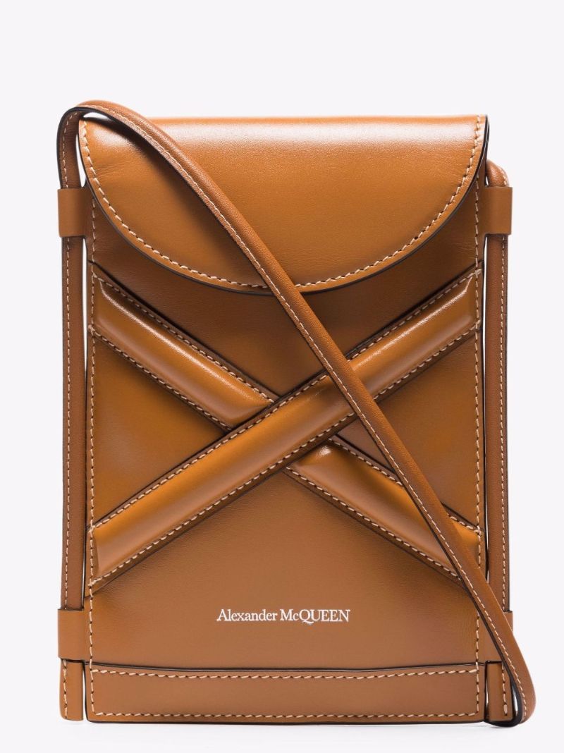Brown the Curve Micro Leather Cross Body Bag