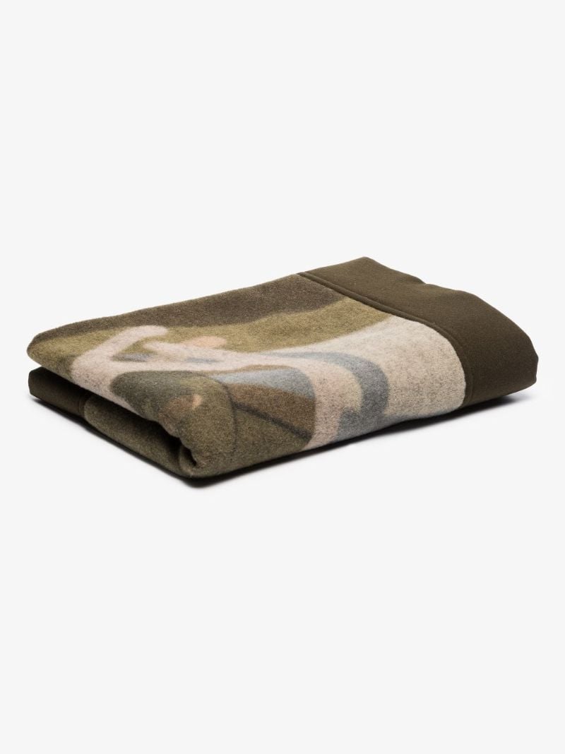 X Kaws Green Camouflage Blanket