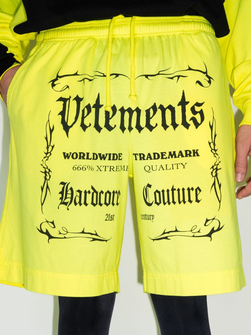 Gothic Logo Cotton Track Shorts