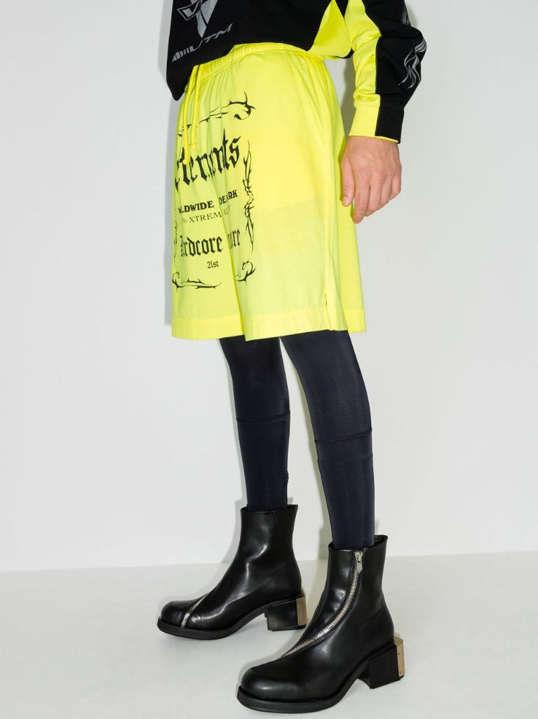 Gothic Logo Cotton Track Shorts