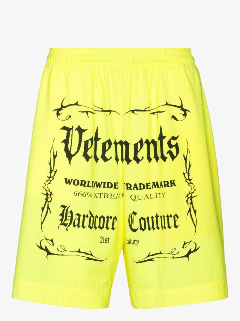 Gothic Logo Cotton Track Shorts