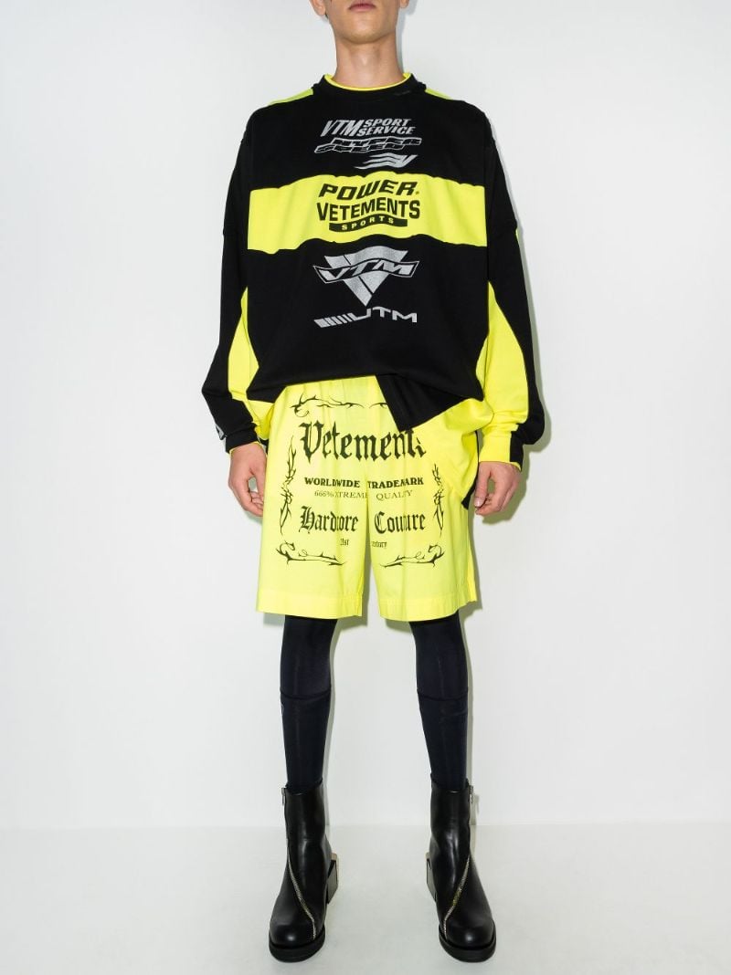 Gothic Logo Cotton Track Shorts