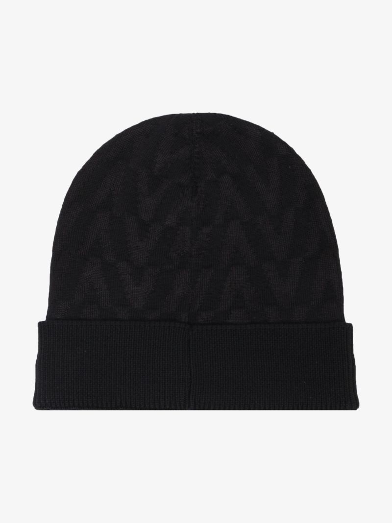 Black Optical Valentino Wool Beanie Hat