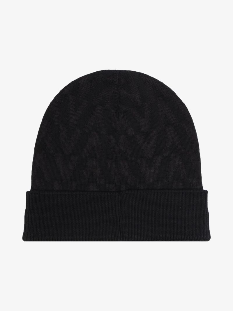 Black Optical Valentino Wool Beanie Hat