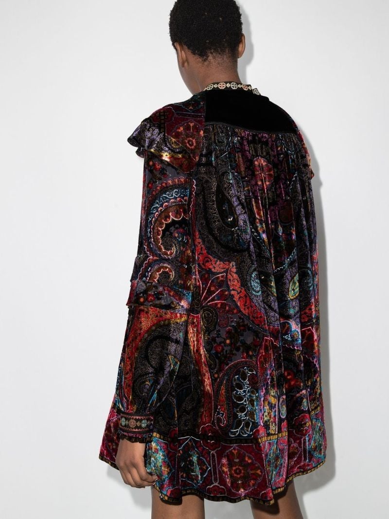 Carl Lace-up Paisley Dress