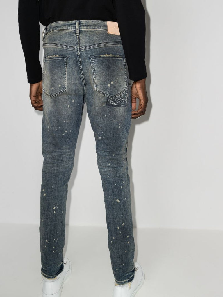 Bandana Patch Slim Leg Jeans