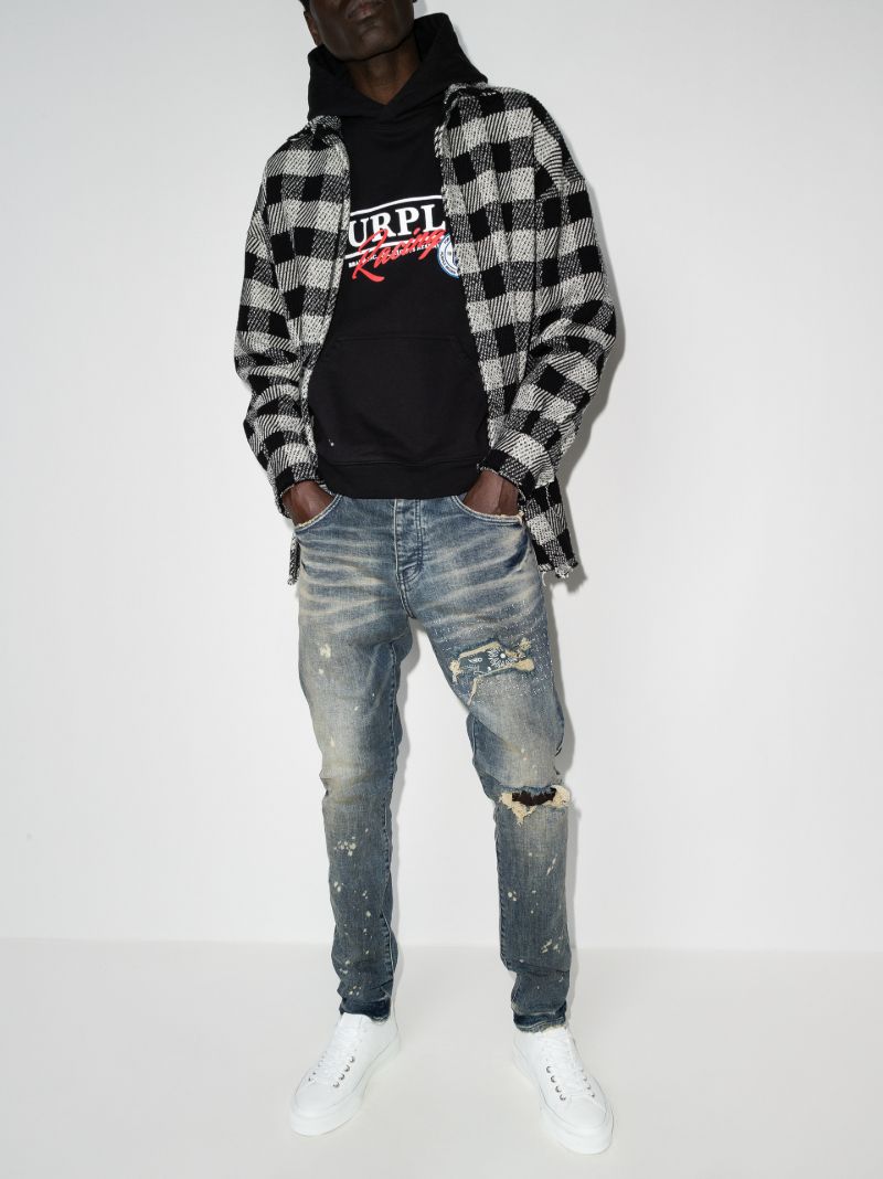 Bandana Patch Slim Leg Jeans