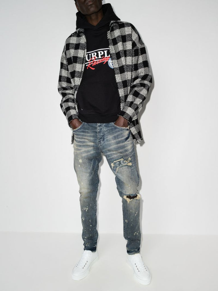 Bandana Patch Slim Leg Jeans