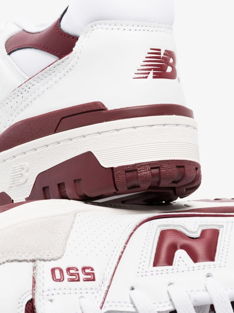White and Red Bb550 Leather Sneakers