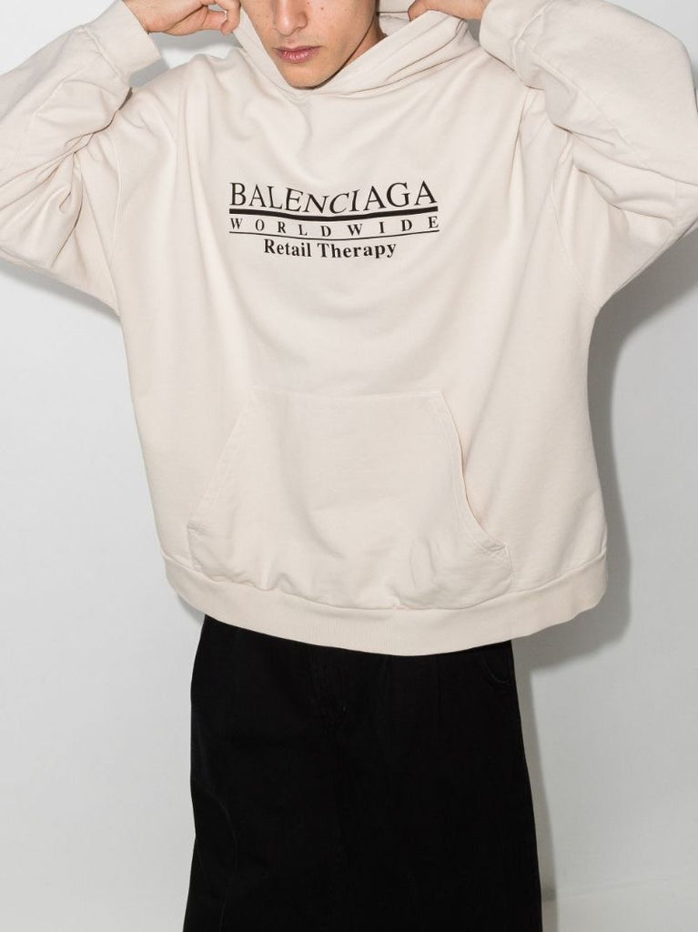 Retail Therapy Print Cotton Hoodie