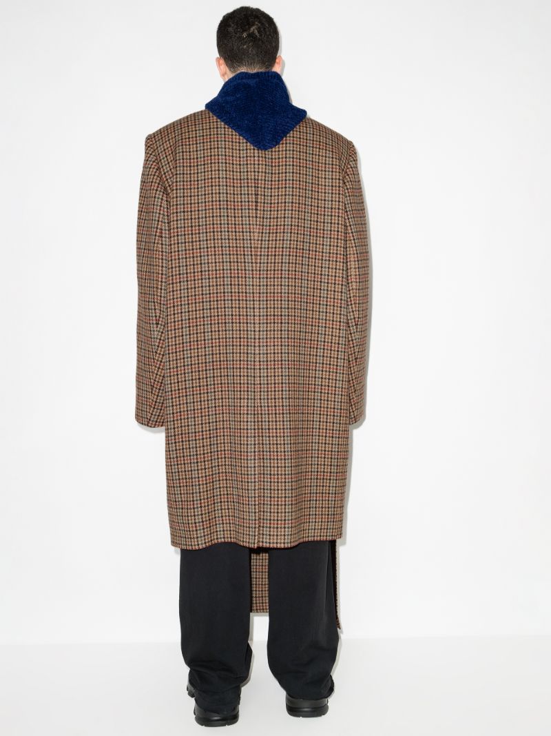 Boxy Double-breasted Houndstooth Coat