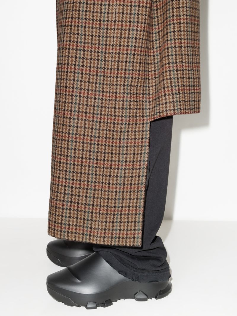 Boxy Double-breasted Houndstooth Coat