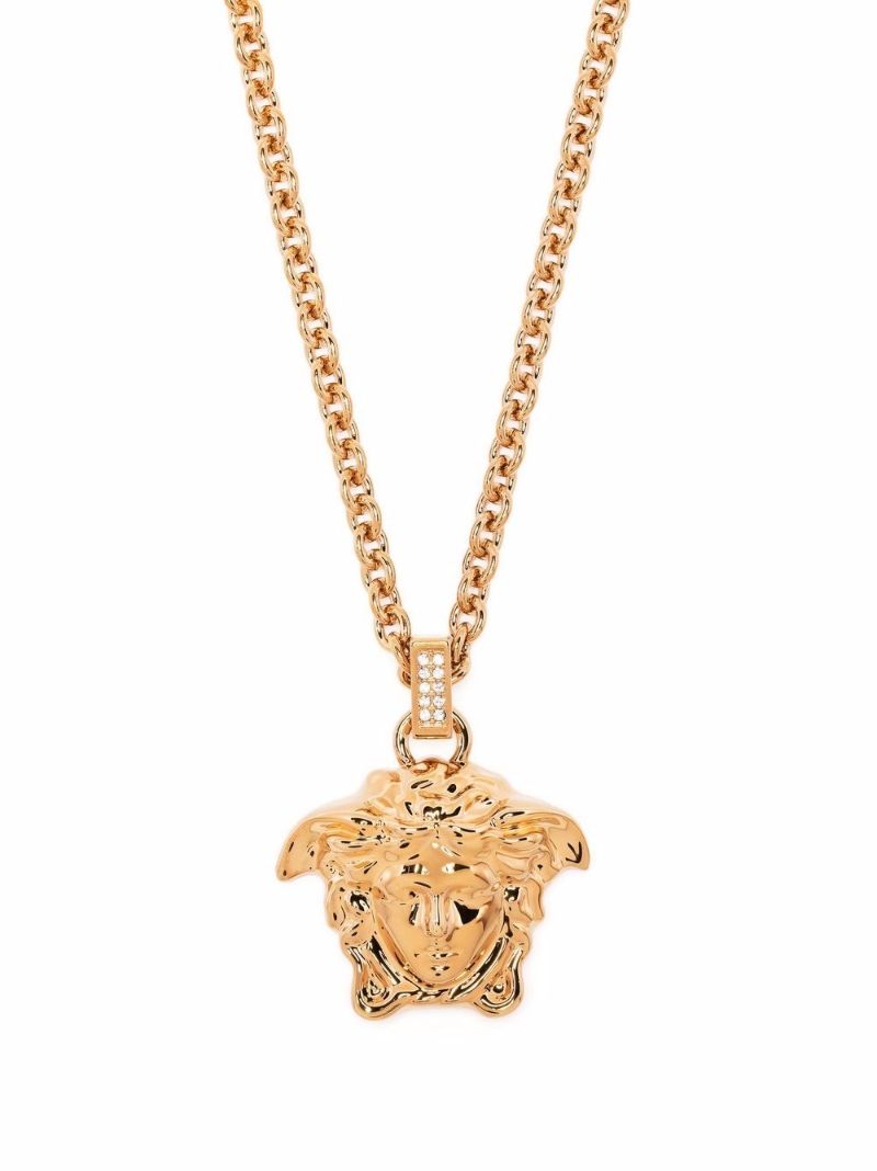 Gold-tone La Medusa Crystal Necklace