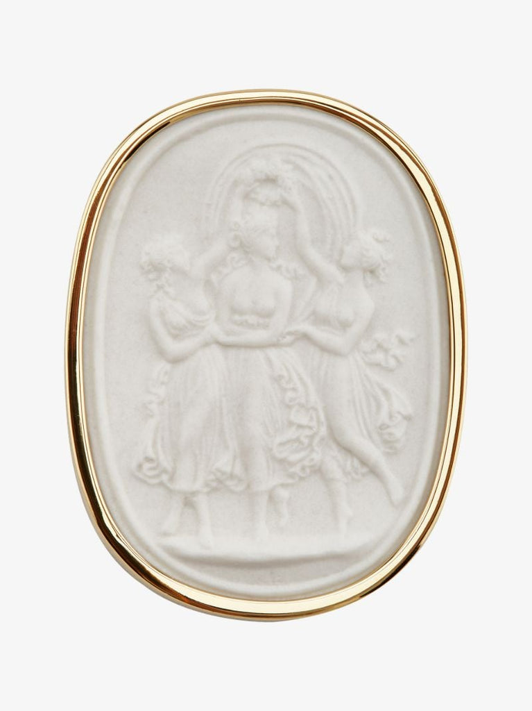 Gold Tone Cameo Brooch