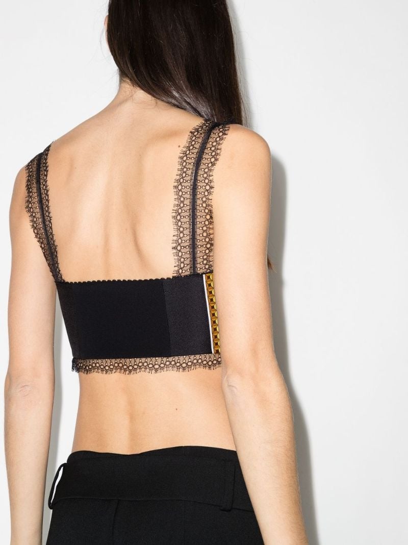 Lace Trim Baroque Print Bralette