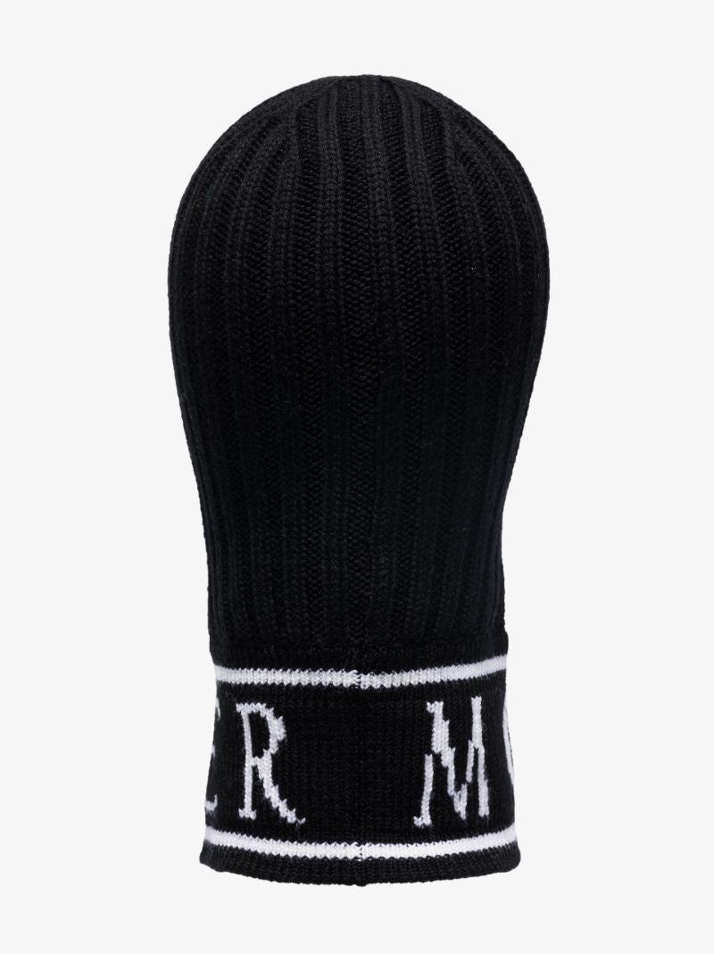 Black Logo Wool Balaclava