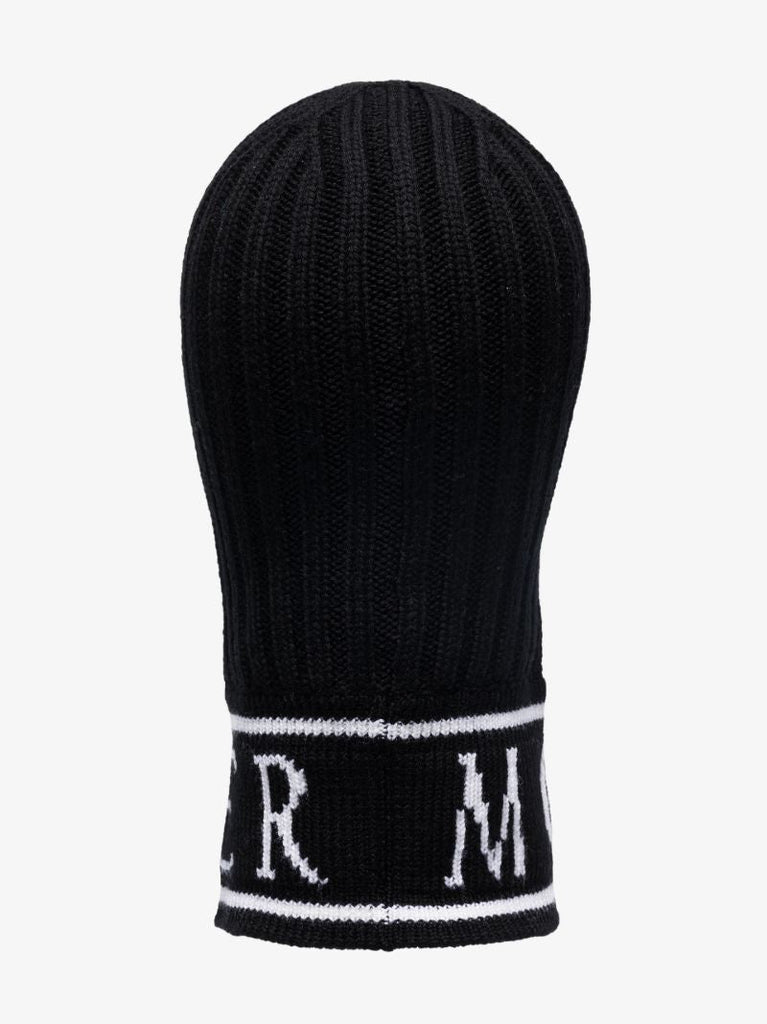 Black Logo Wool Balaclava