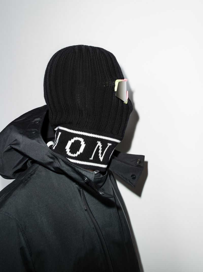 Black Logo Wool Balaclava