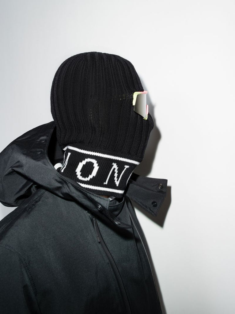 Black Logo Wool Balaclava