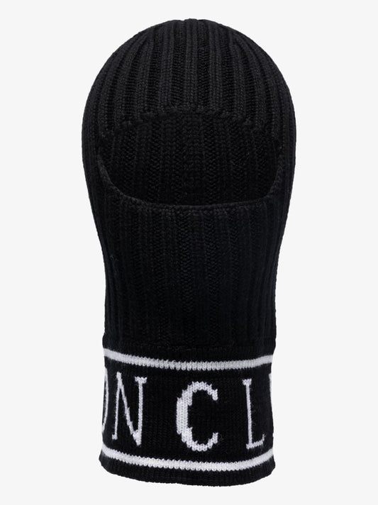 Black Logo Wool Balaclava