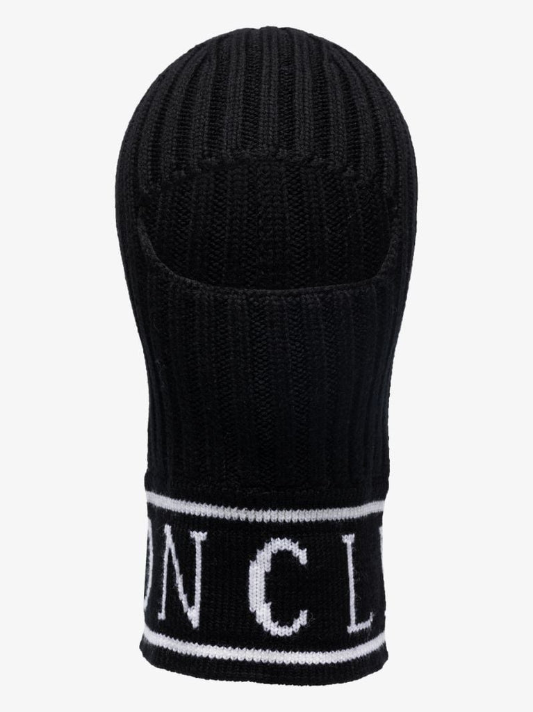 Black Logo Wool Balaclava