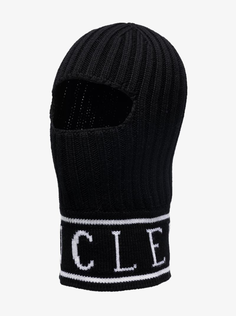 Black Logo Wool Balaclava