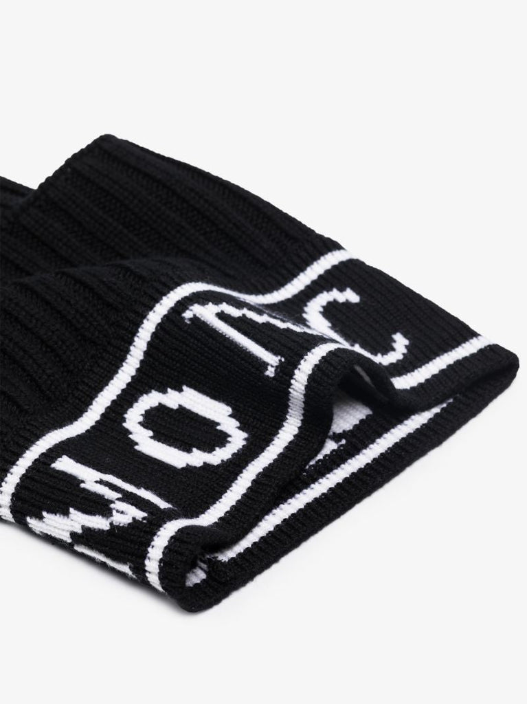 Black Logo Wool Balaclava