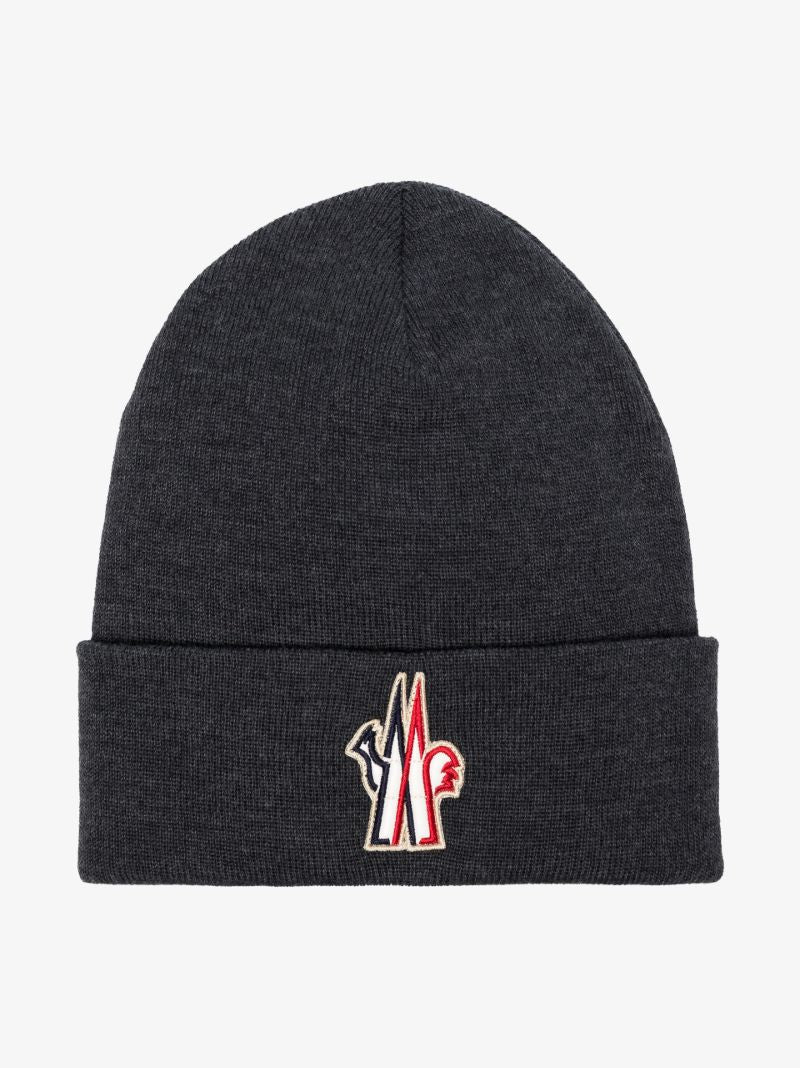 Grey Logo Wool Beanie Hat