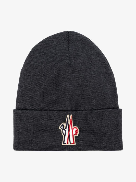 Grey Logo Wool Beanie Hat