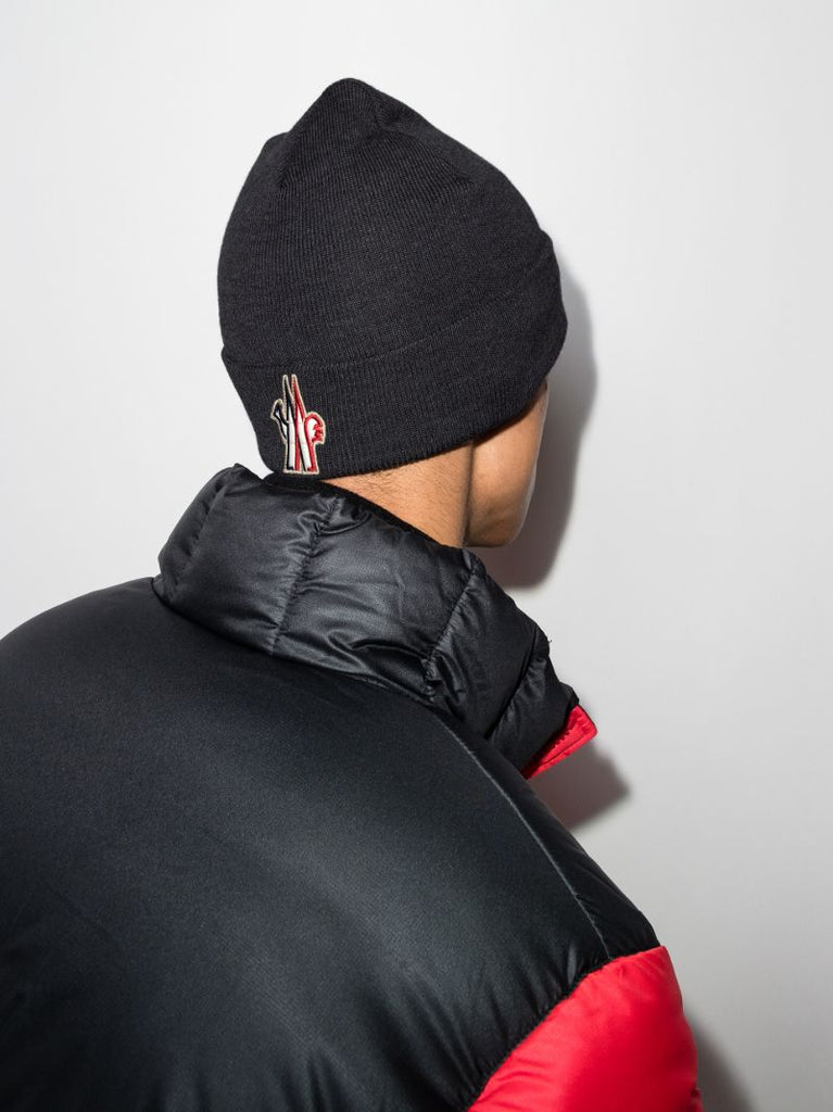 Grey Logo Wool Beanie Hat