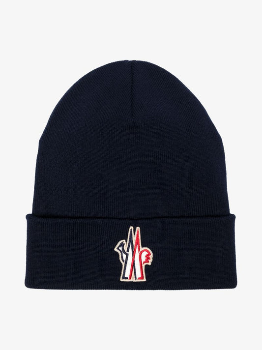 Blue Logo Wool Beanie Hat