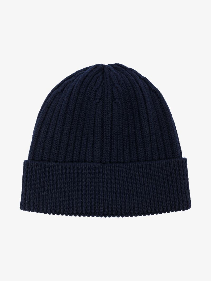 Blue Wool Beanie Hat