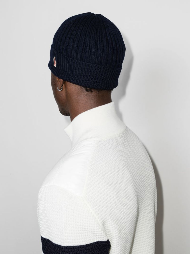 Blue Wool Beanie Hat