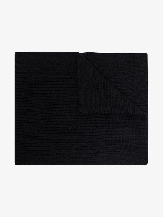 Black Logo Wool Scarf
