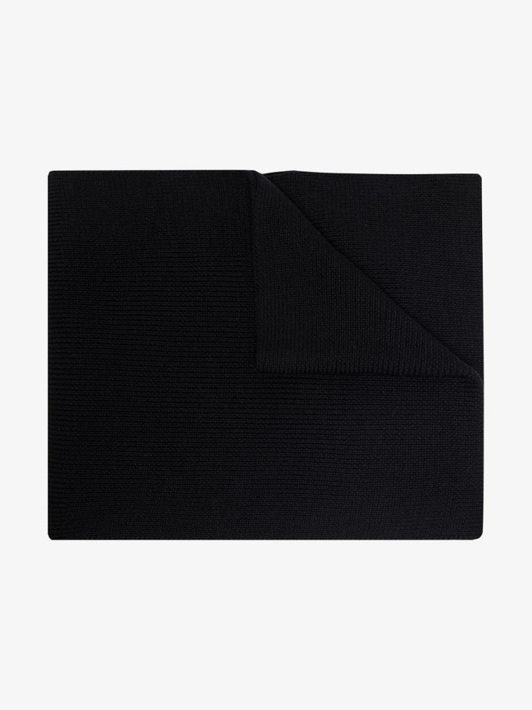 Black Logo Wool Scarf