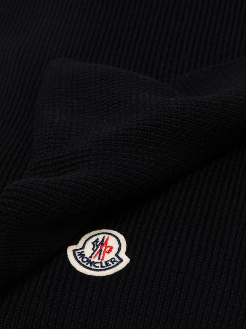 Black Logo Wool Scarf