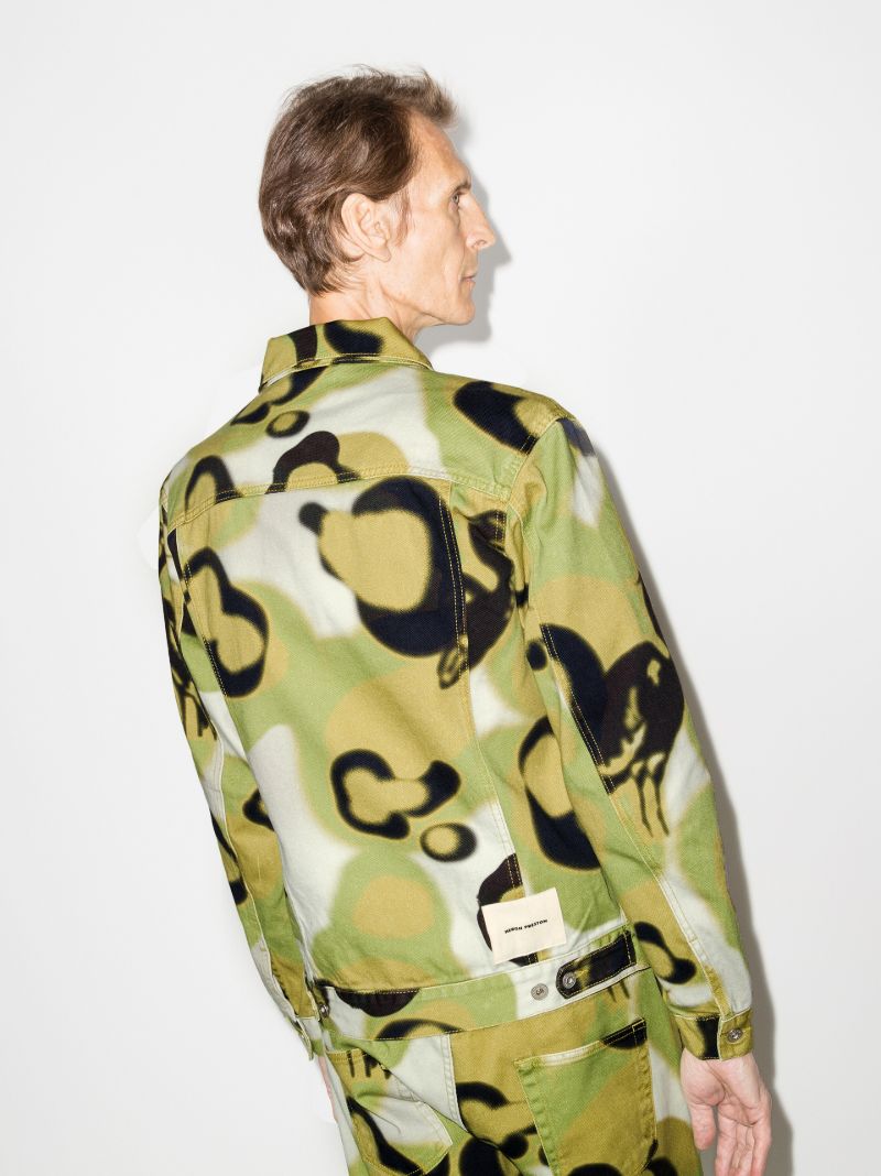 Camouflage Print Denim Jacket