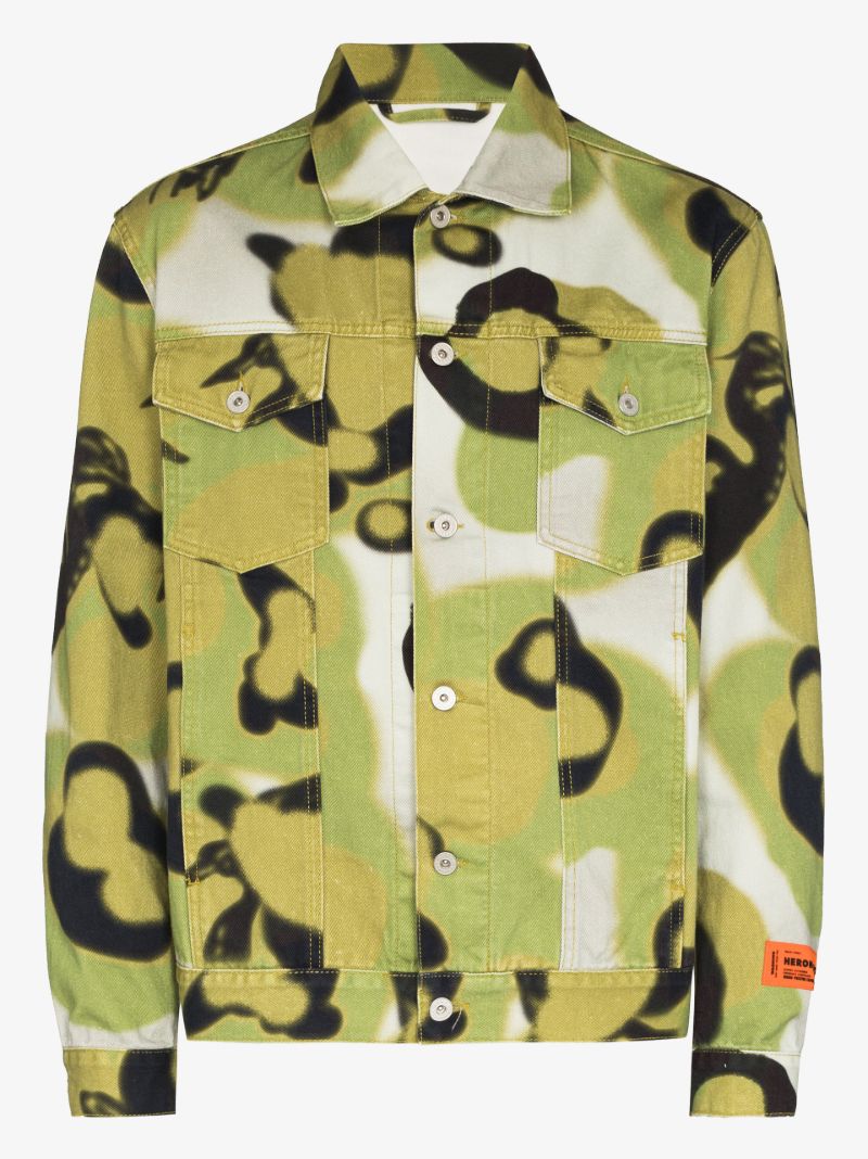Camouflage Print Denim Jacket