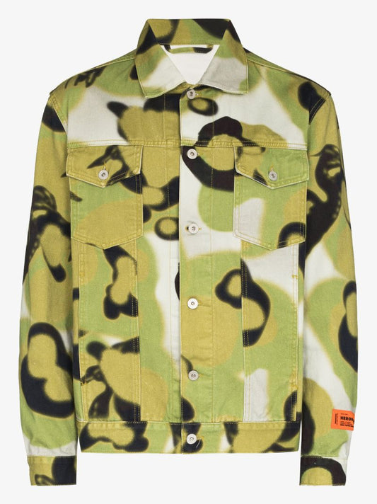 Camouflage Print Denim Jacket