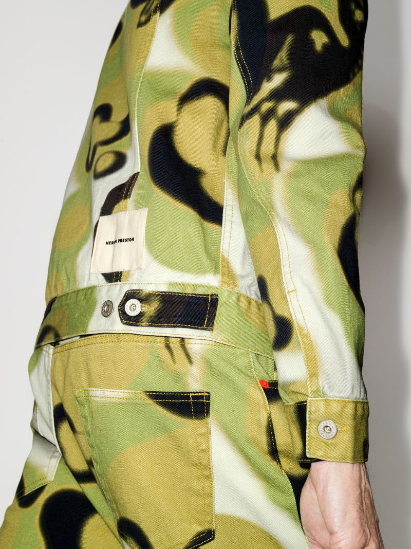 Camouflage Print Denim Jacket