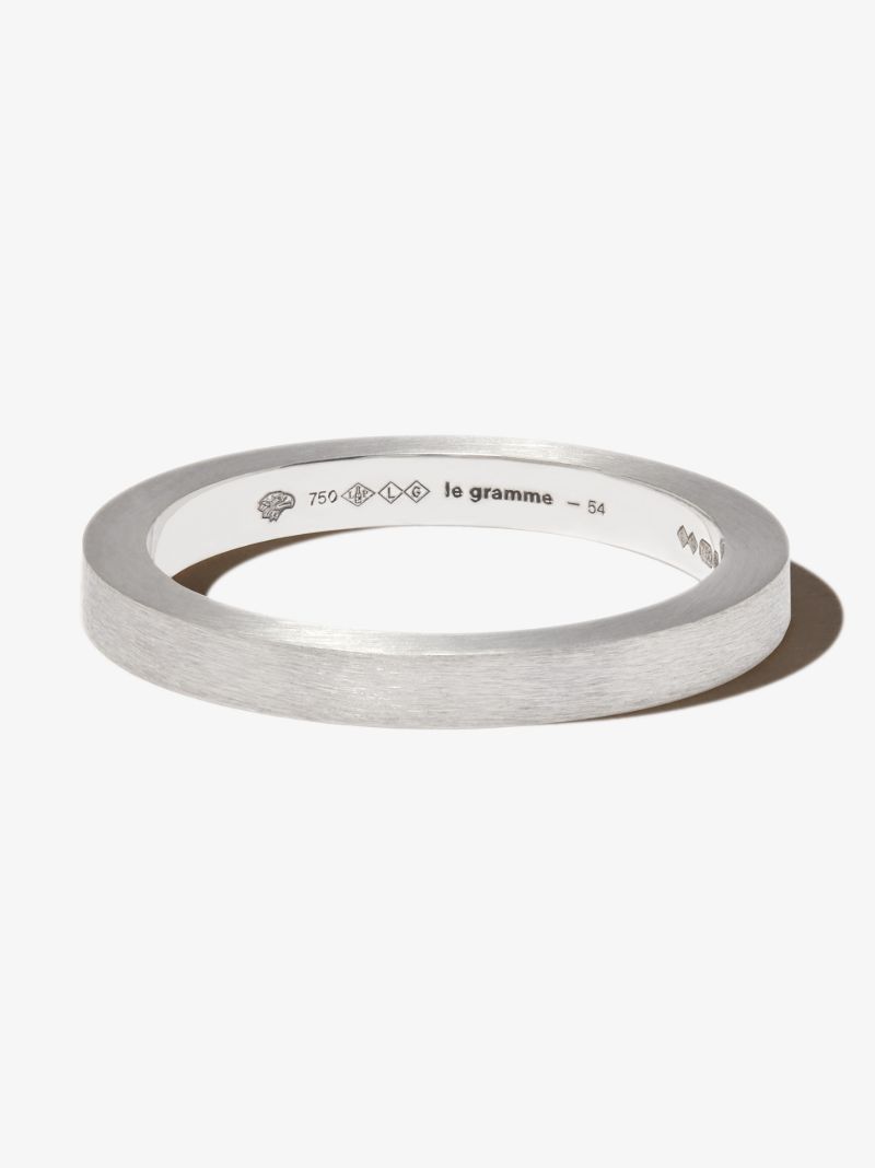 18k White Gold La 5g Brushed Ribbon Ring
