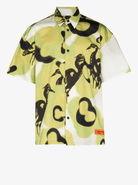Camouflage Print Bowling Shirt