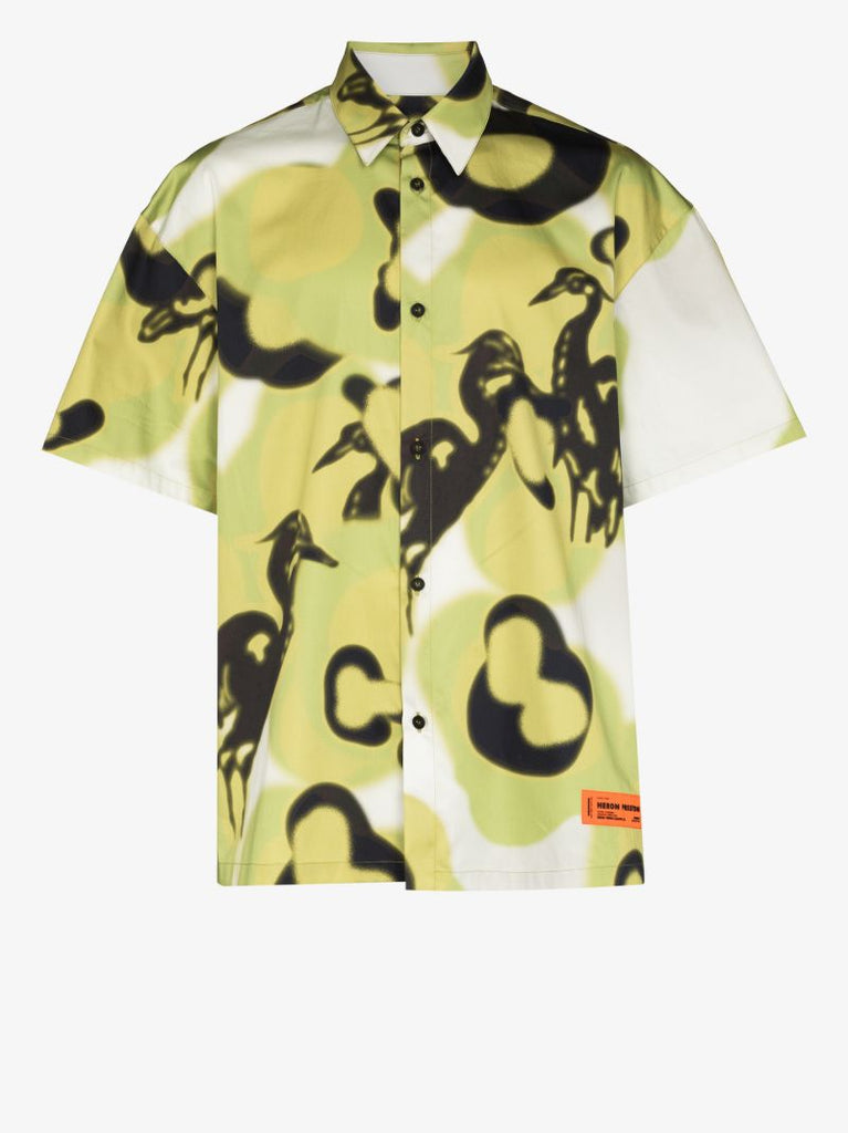 Camouflage Print Bowling Shirt